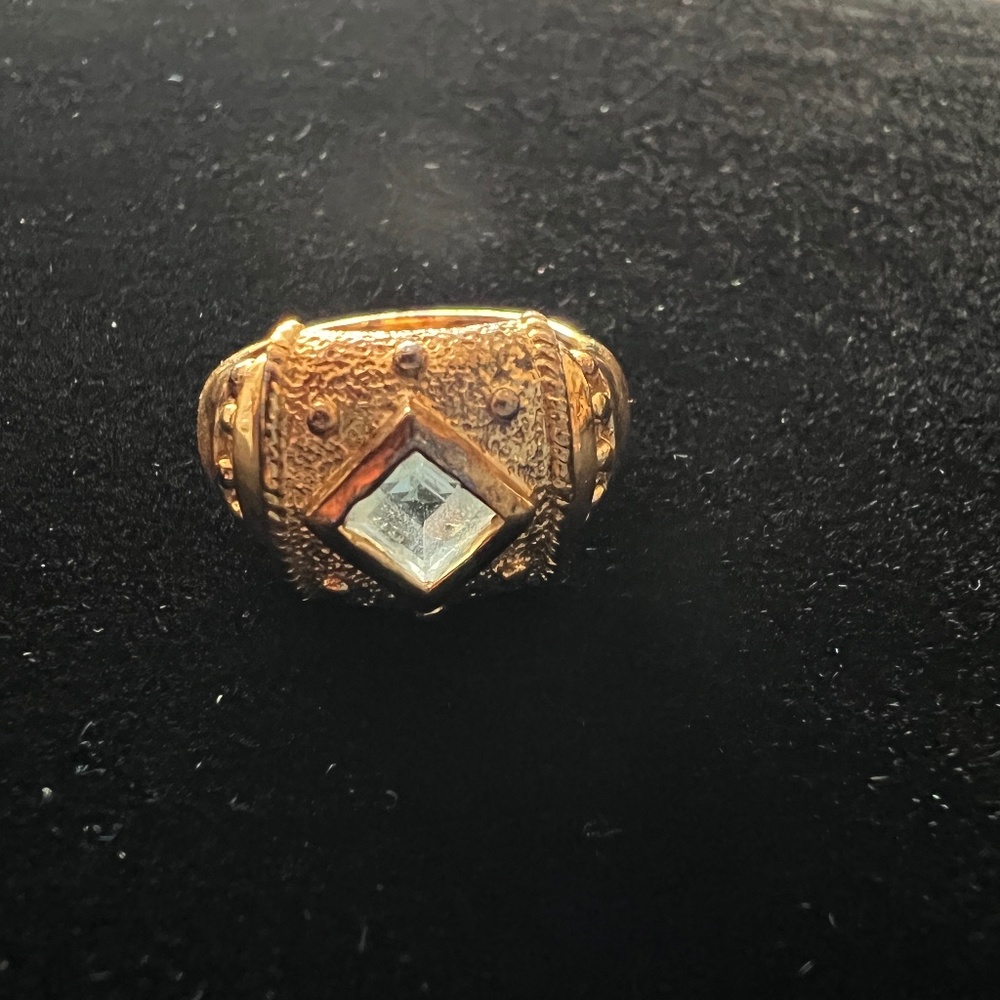 Vintage Sterling Silver Ring with Clear Center Stone